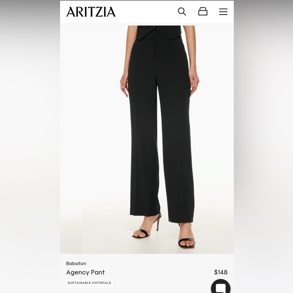 Aritzia Agency Pant - black size 4
